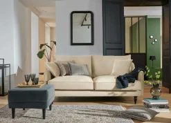 Canapés Droits|Canapés Fixes>Camif Canapé velours Olie - - 2 places Ecru