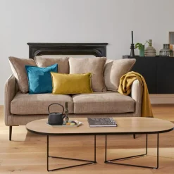 Canapés Fixes>Camif Canapé velours Olympe - - 2 places Beige