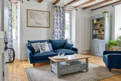 Canapés Fixes>Camif Canapé velours Orso - - 3 places Bleu