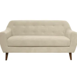 Canapés Droits|Canapés Fixes>Camif Canapé velours Paimpol - - 3 places Crème