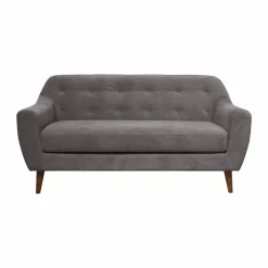 Canapés Droits|Canapés Fixes>Camif Canapé velours Paimpol - - 3 places Gris Clair