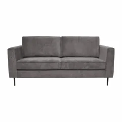 Canapés Droits|Canapés Fixes>Camif Canapé velours Pietra - Gris Clair
