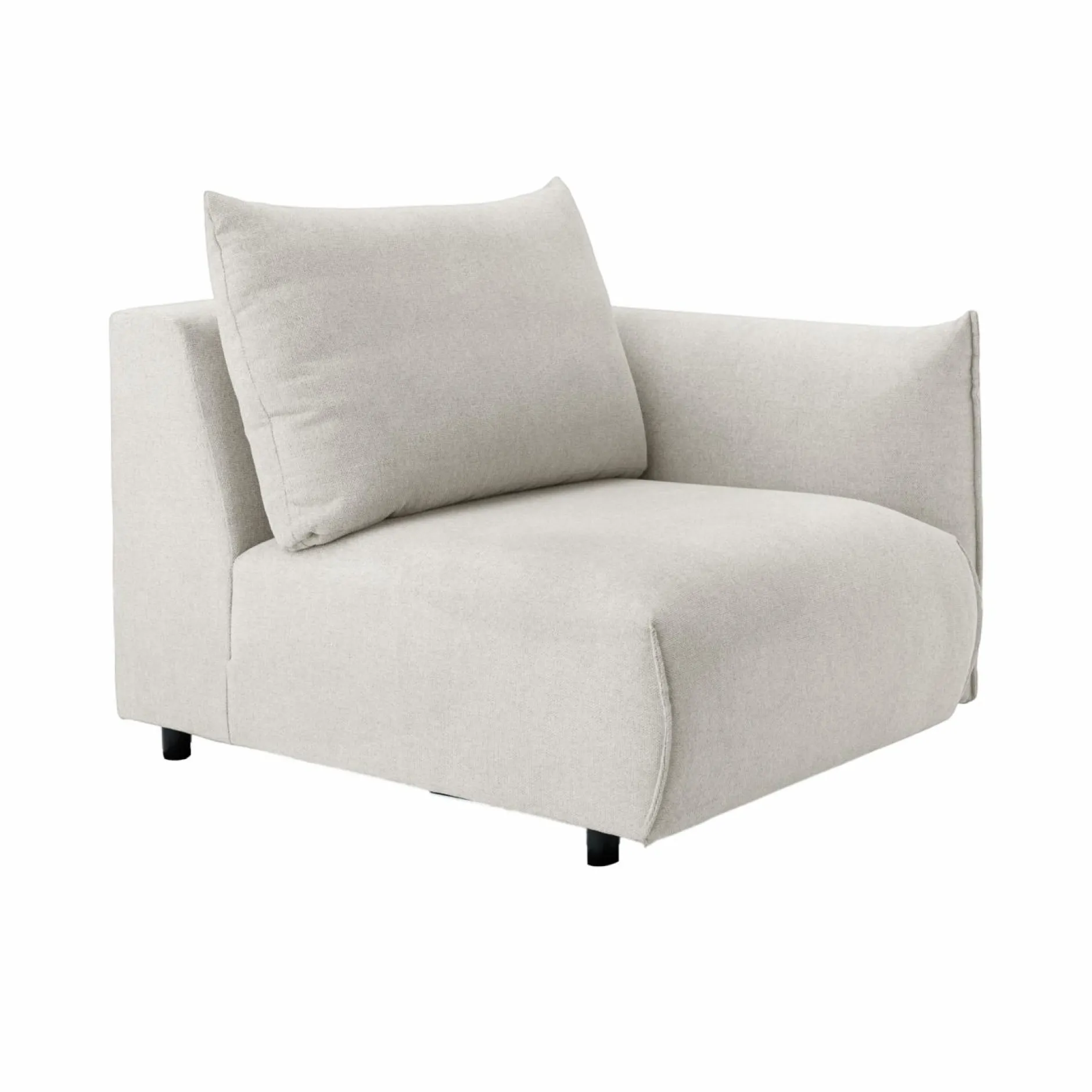 Canapés Modulables>Camif Chauffeuse avec accoudoir pour canapé modulable tissu Solal - - Droite Beige