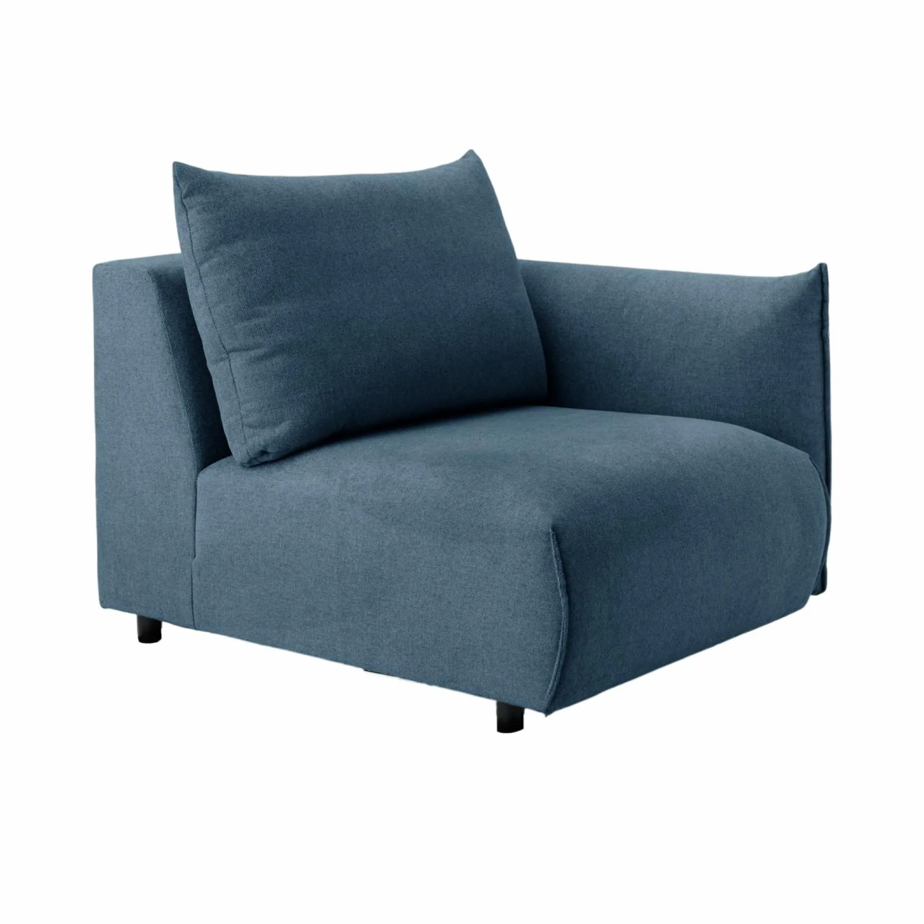 Canapés Modulables>Camif Chauffeuse avec accoudoir pour canapé modulable tissu Solal - - Droite Bleu