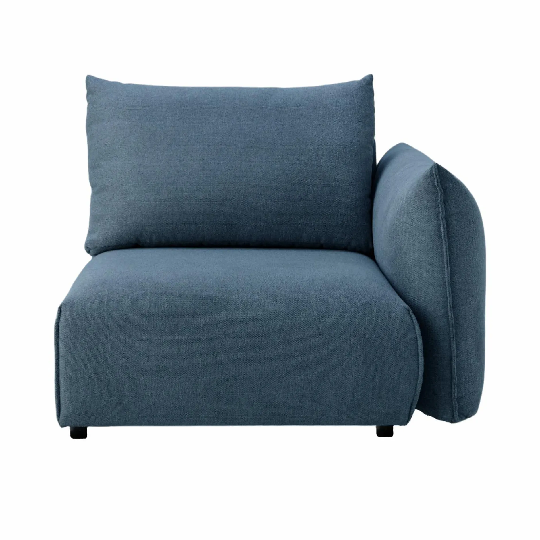 Canapés Modulables>Camif Chauffeuse avec accoudoir pour canapé modulable tissu Solal - - Droite Bleu