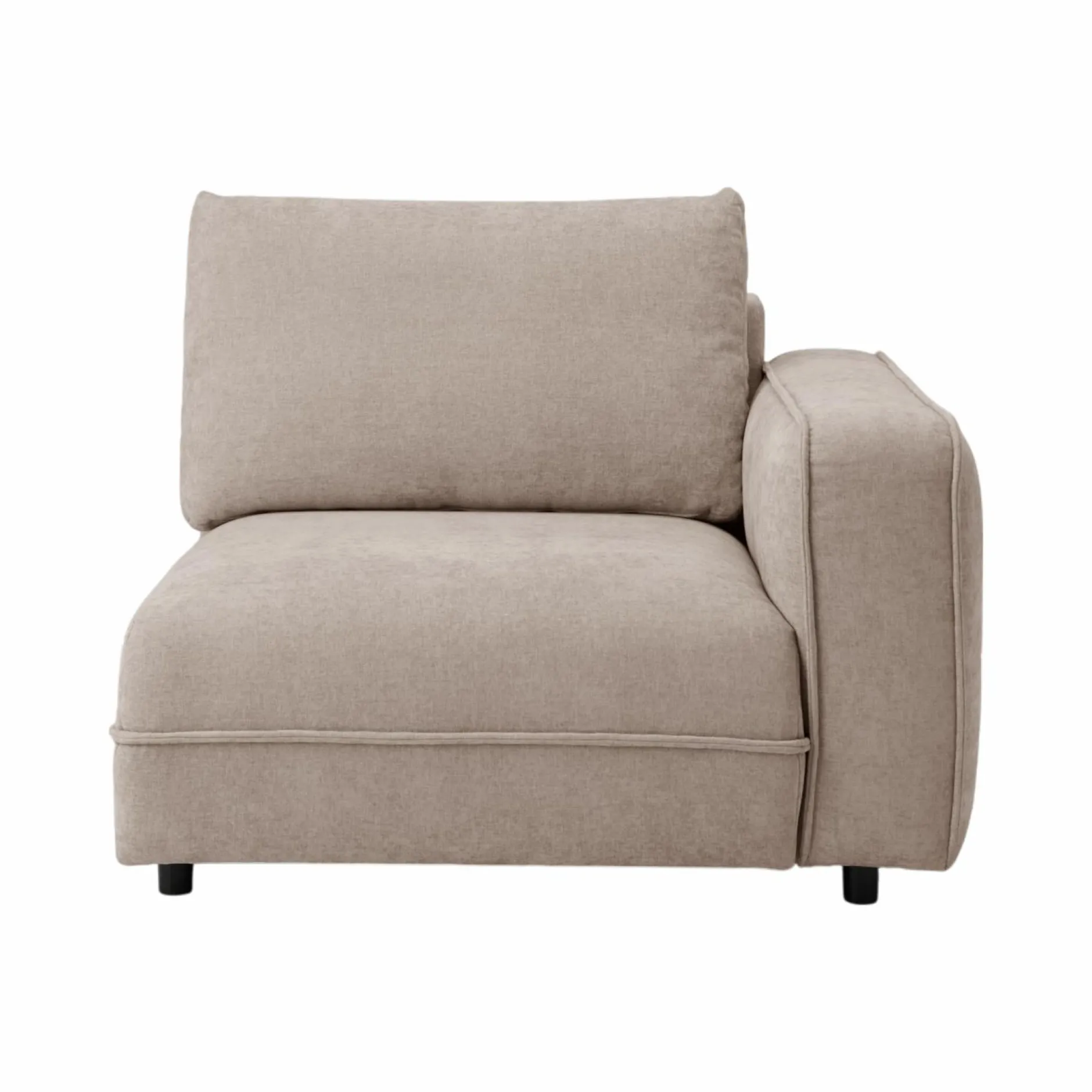 Canapés Modulables>Camif Chauffeuse avec accoudoir pour canapé modulable tissu Solenn - - Canapé angle droit Grège