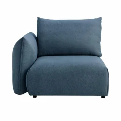 Canapés Modulables>Camif Chauffeuse avec accoudoir pour canapé modulable tissu Solal - - Gauche Bleu