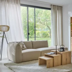 Canapés Modulables>Camif Chauffeuse pour canapé modulable tissu Pixel - Naturel