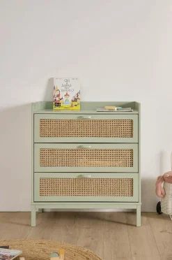 Chambres Enfant|Chambres Enfant>Camif Commode 3 tiroirs Sam - Vert sauge