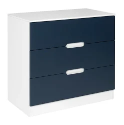 Chambres Enfant|Chambres Enfant>Camif Commode 3 tiroirs Séraphin - Blanc/Bleu Nuit