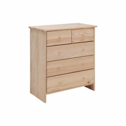 Chambres Enfant|Chambres Enfant>Camif Commode bois massif 5 tiroirs Iris - - Poignées Bois Brut