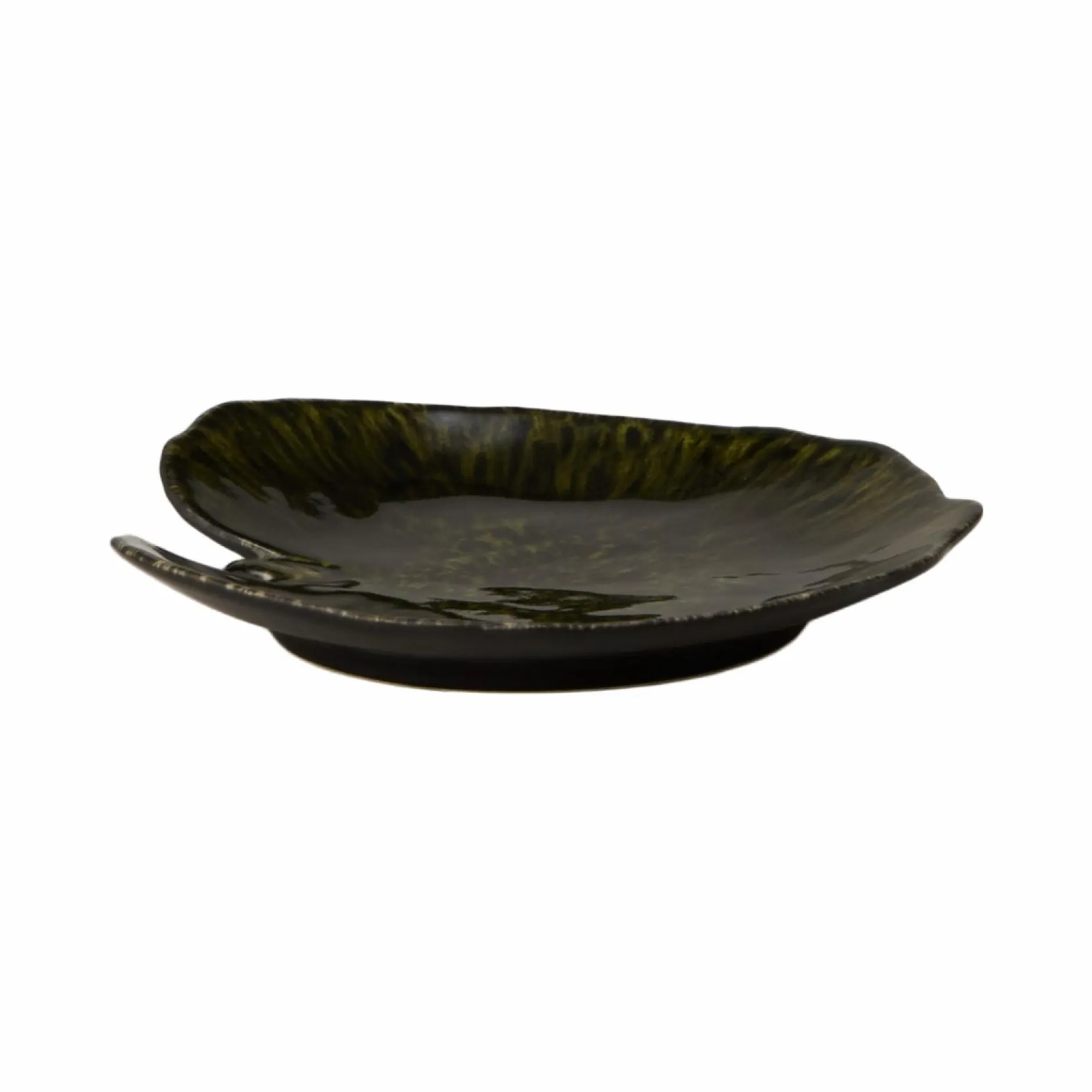 Assiettes|Assiettes>Camif COSTA NOVA Assiette grès feuille Alchémille Riviera Foret