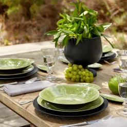 Assiettes|Assiettes>Camif COSTA NOVA Lot de 6 assiettes plates Riviera - Vert feuille