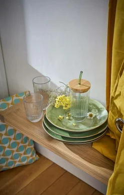 Assiettes|Assiettes>Camif COSTA NOVA Lot de 6 Assiettes creuses Riviera - Vert feuille