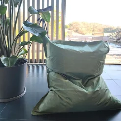 Poufs, Poires Et Coussins De Sol|Poufs, Poires Et Coussins De Sol>Camif COTTON WOOD Pouf de sol rectangulaire 140 x 180 cm IN&OUT - Vert sauge