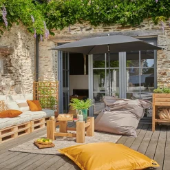 Poufs, Poires Et Coussins De Sol|Poufs, Poires Et Coussins De Sol>Camif Coussin d'Extérieur recyclé Heva - Curry