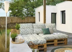 Poufs, Poires Et Coussins De Sol|Poufs, Poires Et Coussins De Sol>Camif Coussin matelas palette recyclé Heva - Feuillage