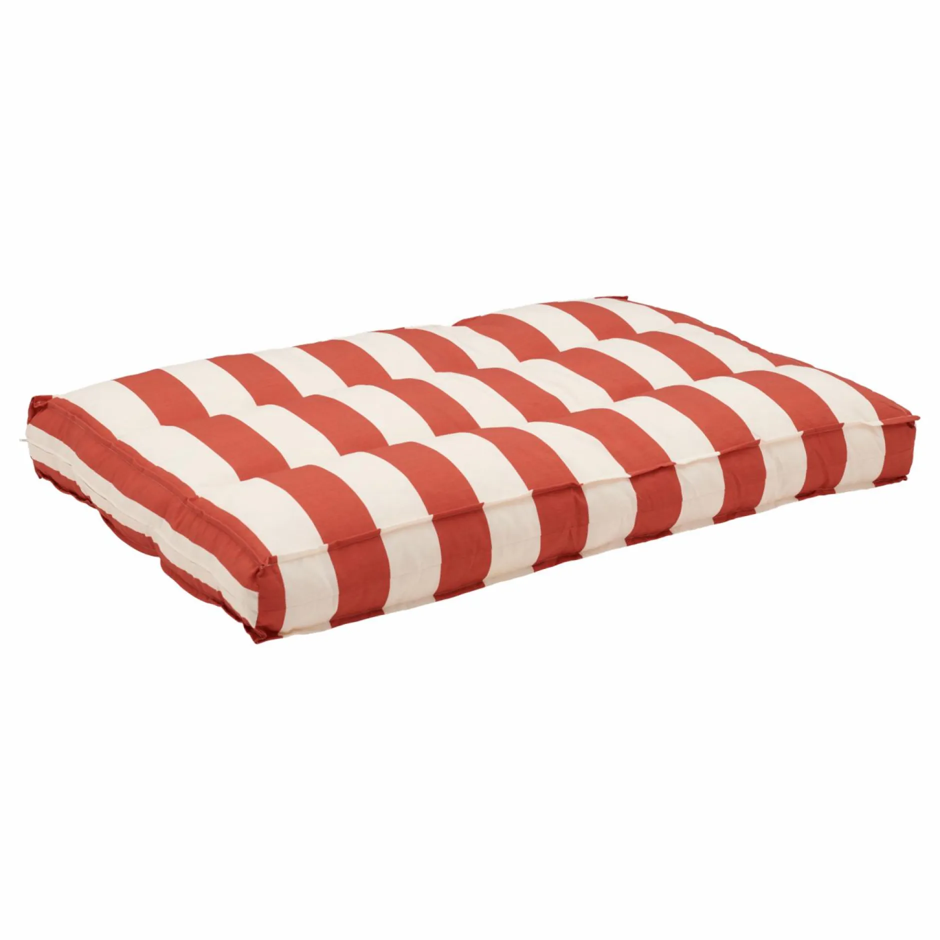 Poufs, Poires Et Coussins De Sol|Poufs, Poires Et Coussins De Sol>Camif Coussin matelas palette recyclé Heva - Rayure Rouge