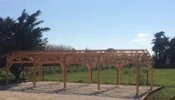 Carports Et Pergola>Camif CPBF-CHARPENTES Abri deux Pentes Faitage Décalé pour Voiture Champagne Ardenne en Bois Abri deux pentes faitage décalé - 650 x 1250 cm