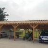 Carports Et Pergola>Camif CPBF-CHARPENTES Abri deux Pentes Faitage Décalé pour Voiture Champagne Ardenne en Bois - 550 x 650 cm