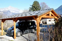 Carports Et Pergola>Camif CPBF-CHARPENTES Abri deux Pentes pour Voiture Bourgogne en Bois - 550 x 650 cm