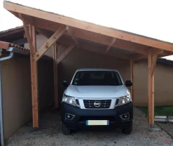 Carports Et Pergola>Camif CPBF-CHARPENTES Abri une Pente pour Voiture Provence en Bois - 450 x 1250 cm