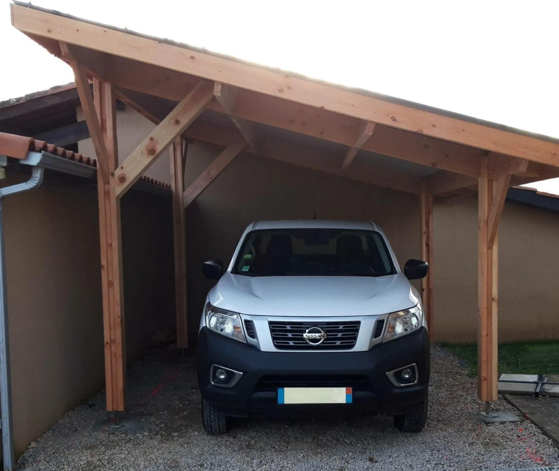 Carports Et Pergola>Camif CPBF-CHARPENTES Abri une Pente pour Voiture Provence en Bois - 450 x 650 cm