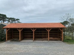 Carports Et Pergola>Camif CPBF-CHARPENTES Abri une Pente pour Voiture Provence en Bois - 450 x 650 cm
