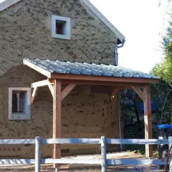 Carports Et Pergola>Camif CPBF-CHARPENTES Abri une Pente Adossé pour Voiture Bretagne en Bois - 400 x 1150 cm