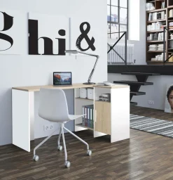 Bureaux>Camif C.PRO PAR Bureau d'angle Garry Blanc