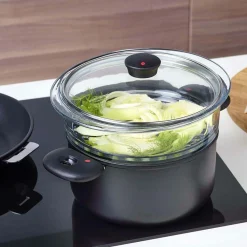 Cuit-Vapeur>Camif CRISTEL Cuit vapeur verre 24 cm avec couvercle Cookway
