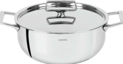 Marmites Et Faitouts>Camif CRISTEL Faitout 2 anses avec couvercle inox Castel Pro - Diamètre 24 cm