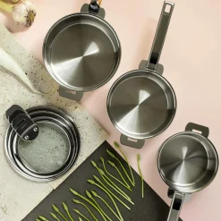 Couvercles Et Poignées>Camif CRISTEL Lot de 3 couvercles plats 16/18/20 cm Strate Amovible