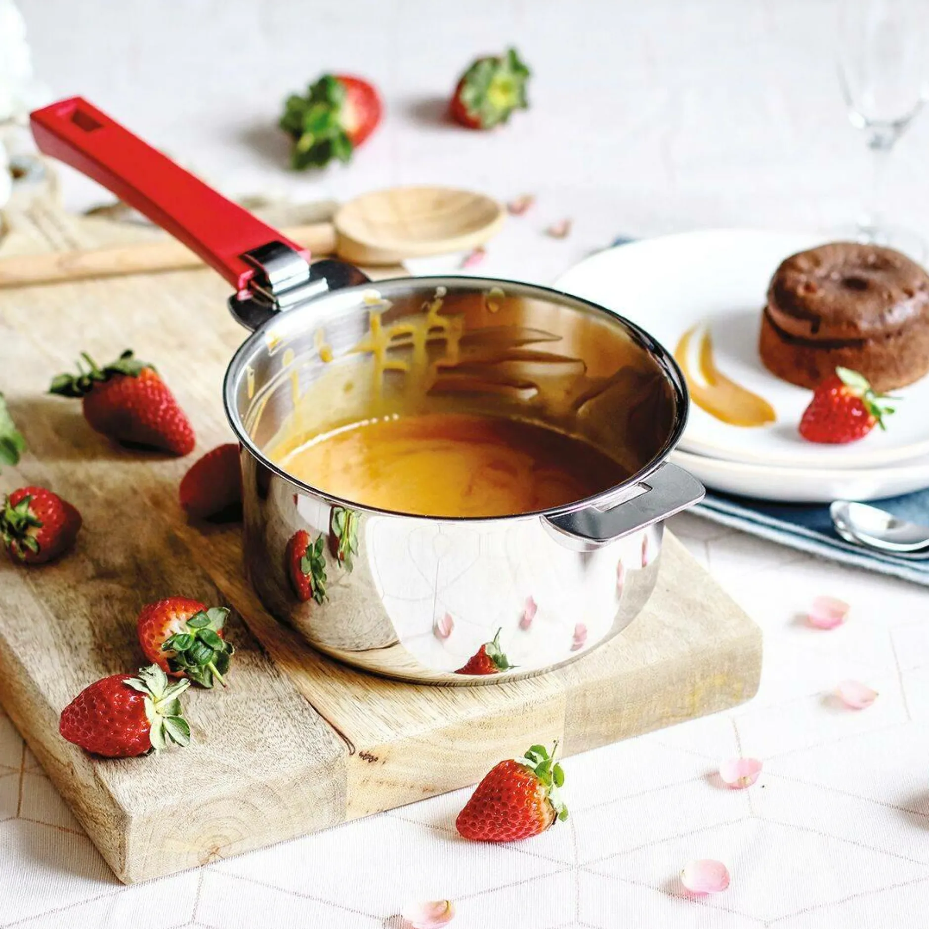 Casseroles>Camif CRISTEL Set 3 casseroles Mutine avec poignée amovible framboise