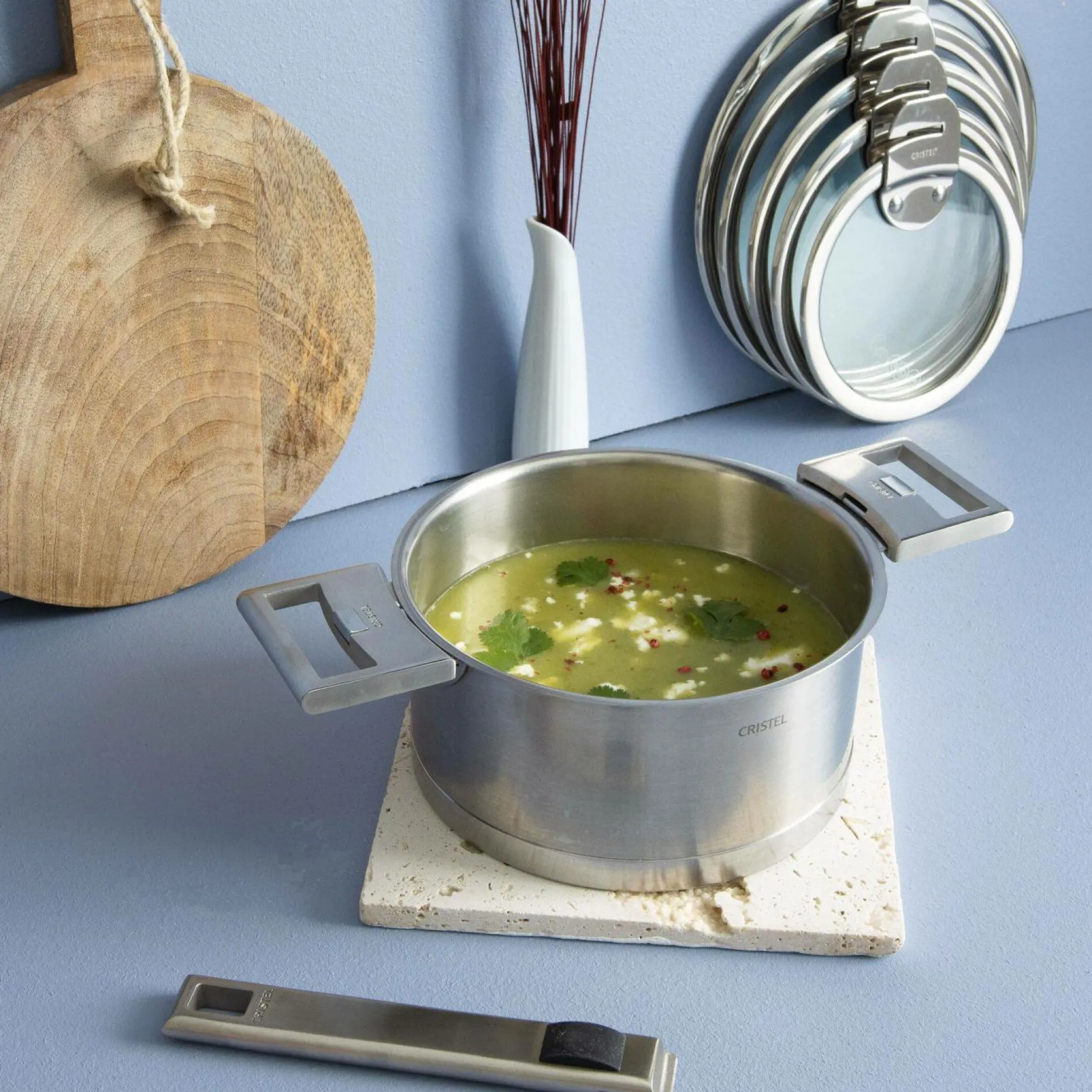 Casseroles>Camif CRISTEL Set 3 casseroles Strate Amovible 16/18 /20 cm avec poignée inox