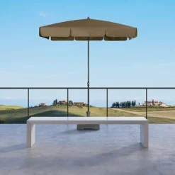 Parasols>Camif DOPPLER Parasol Rectangulaire 185 x 120 cm Sunline en Acier - Taupe