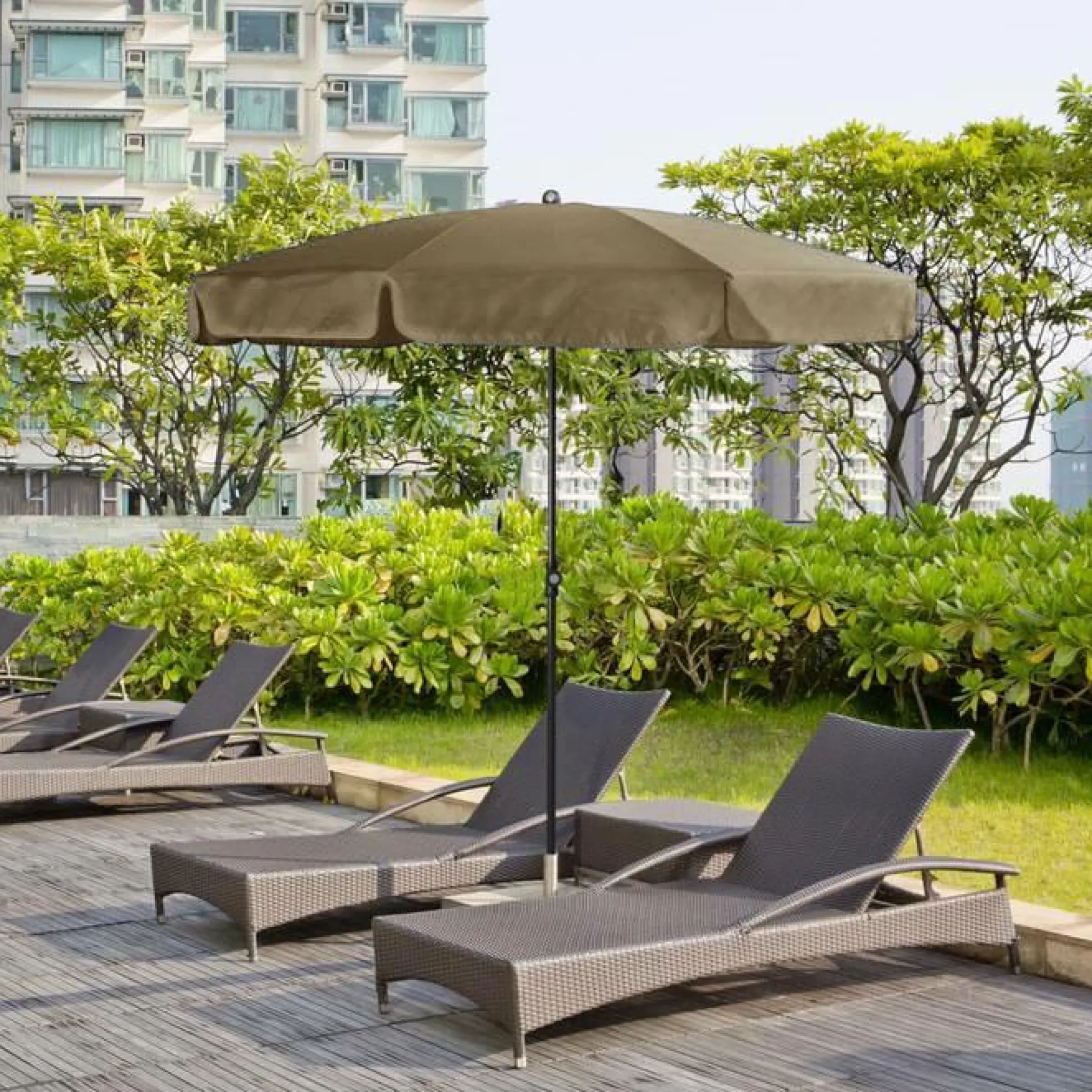 Parasols>Camif DOPPLER Parasol Rond ⌀ 200 cm Sunline en Acier - Taupe