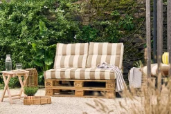 Poufs, Poires Et Coussins De Sol|Poufs, Poires Et Coussins De Sol>Camif Dossier coussin palette recyclé Heva - Rayure Beige