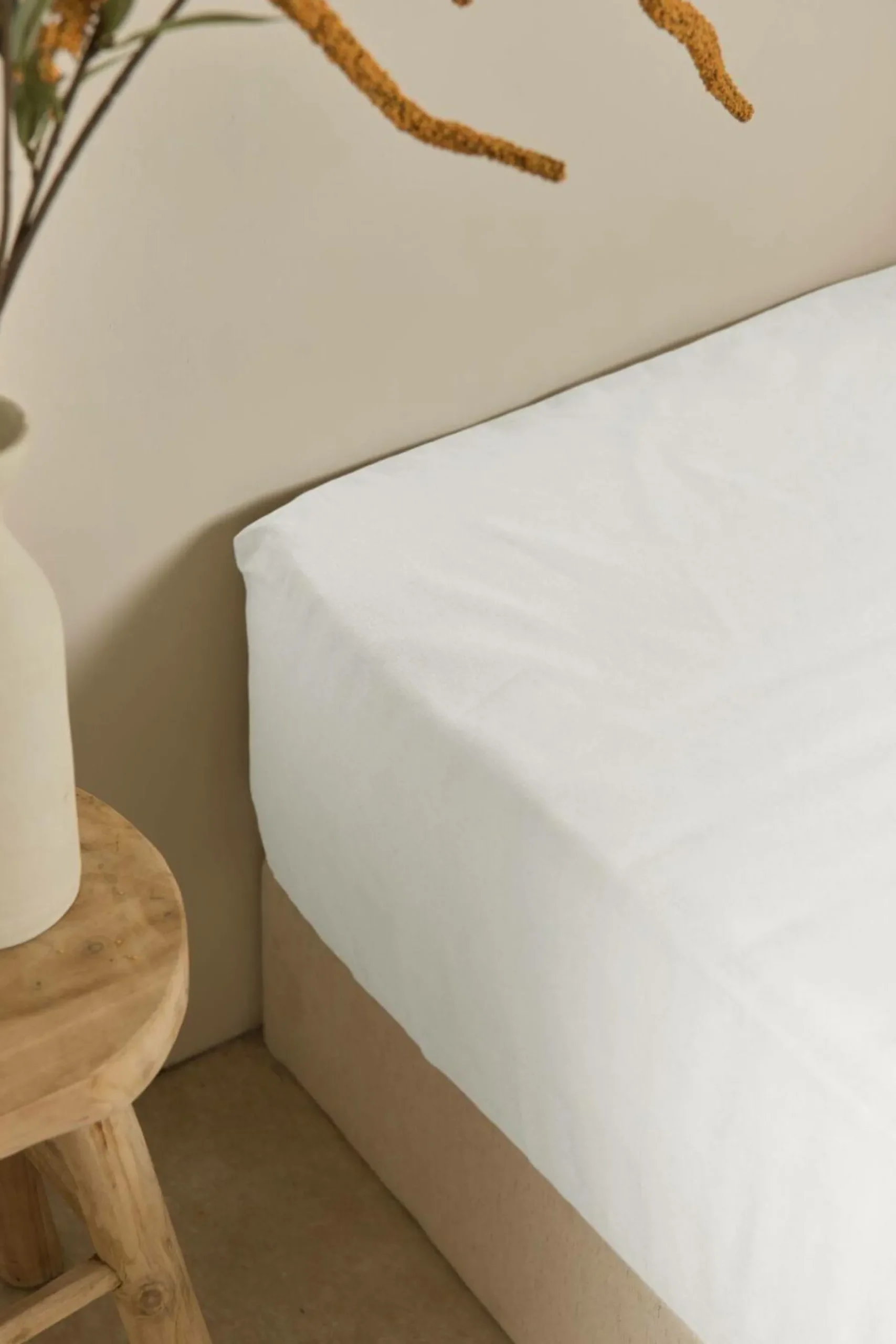 Draps Housse>Camif Drap housse coton lin Valentine - - 140 x 190 cm Blanc