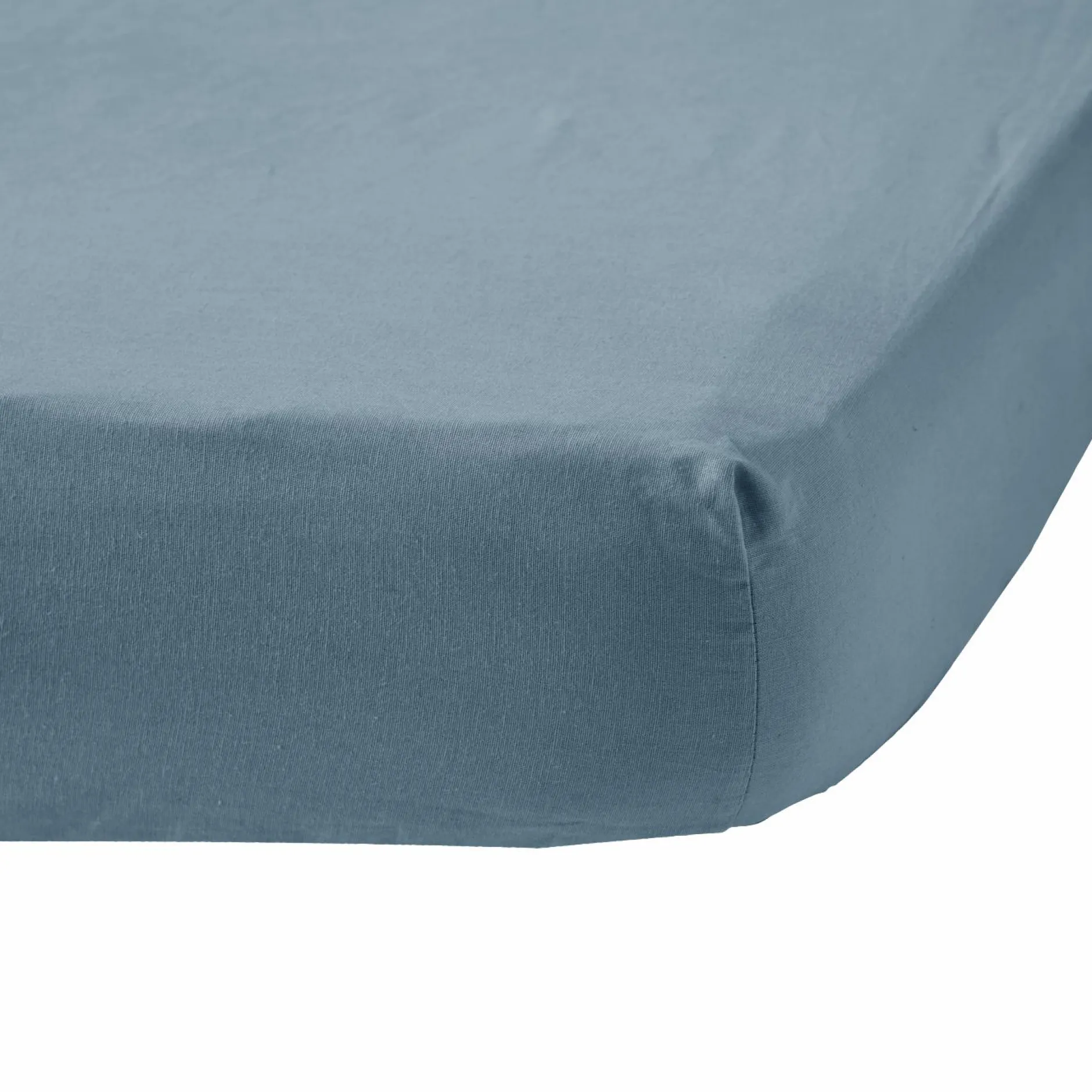 Draps Housse>Camif Drap housse coton lin Valentine - - 140 x 190 cm Bleu Gris