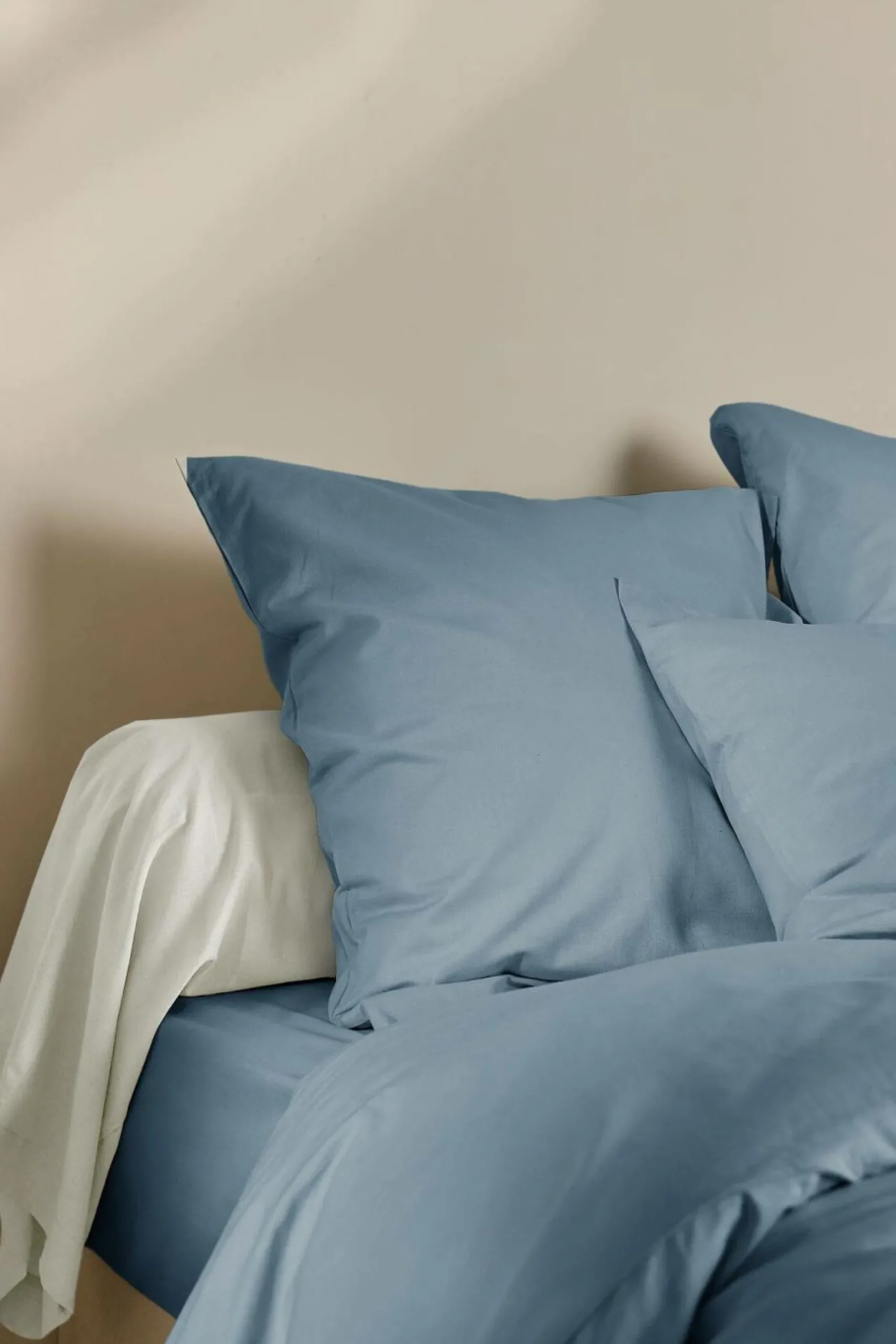 Draps Housse>Camif Drap housse coton lin Valentine - - 140 x 190 cm Bleu Gris