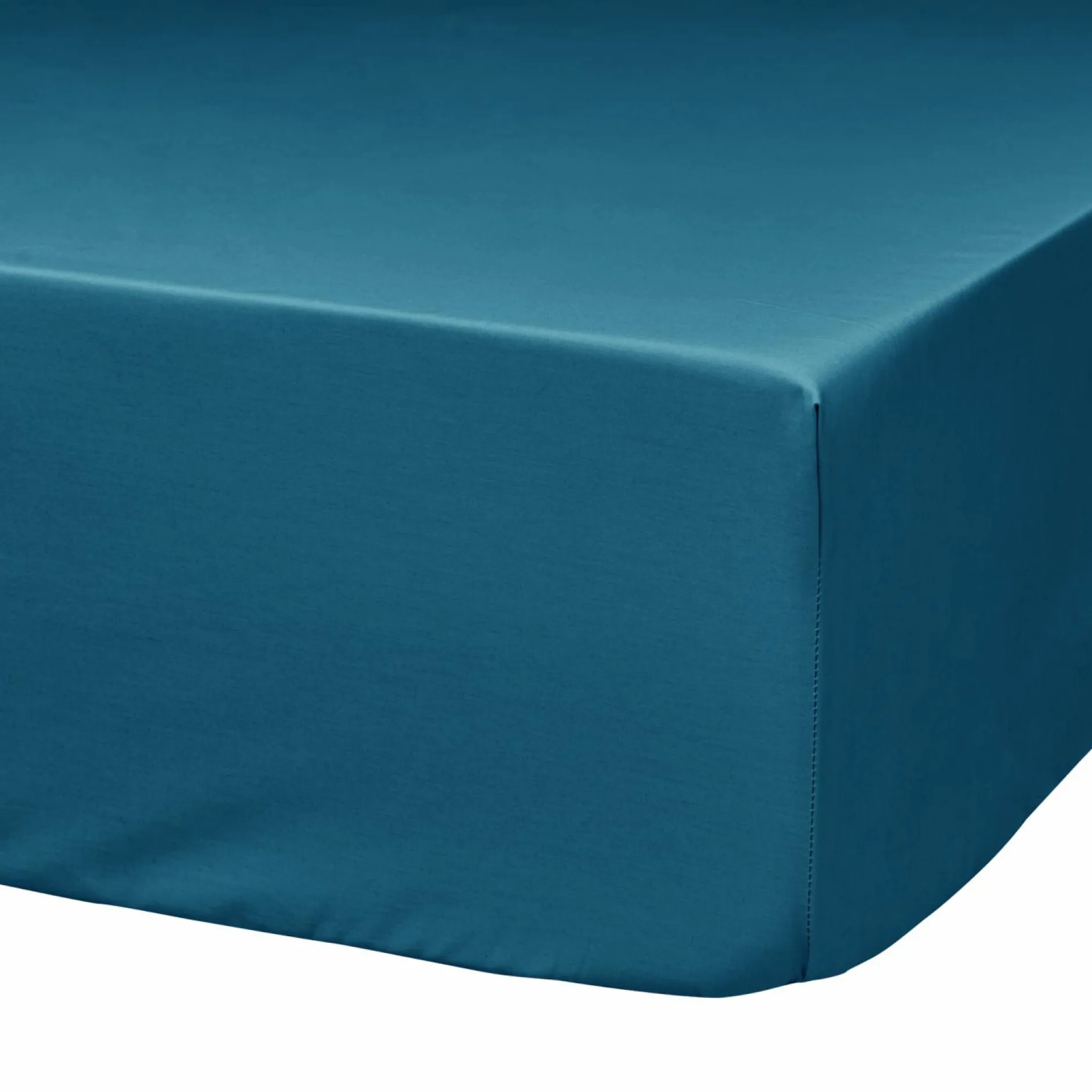 Draps Housse>Camif Drap housse percale bio Elise - - 140 x 190 cm Bleu Paon