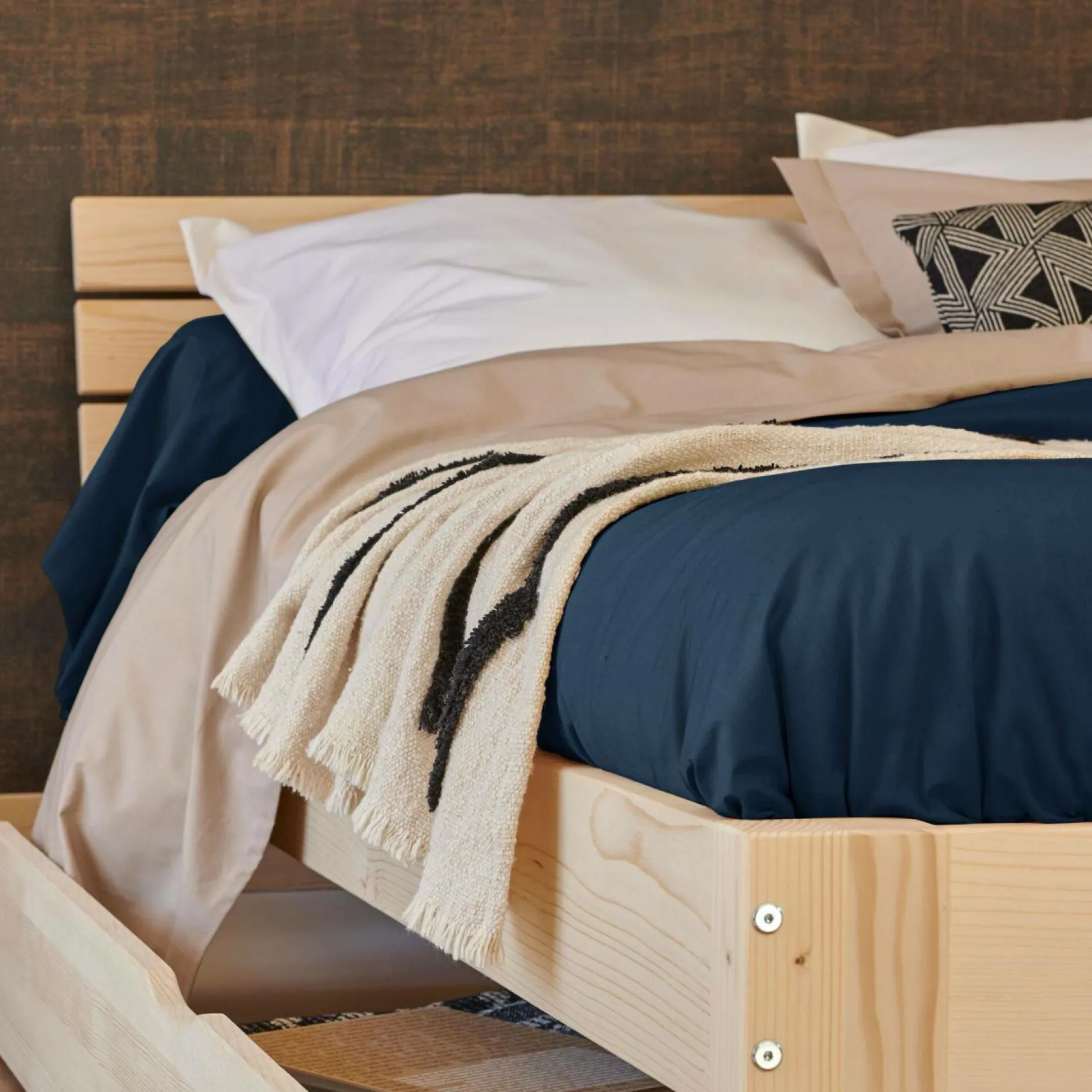 Draps Housse>Camif Drap housse percale bio Elise - - 140 x 190 cm Bleu Nuit