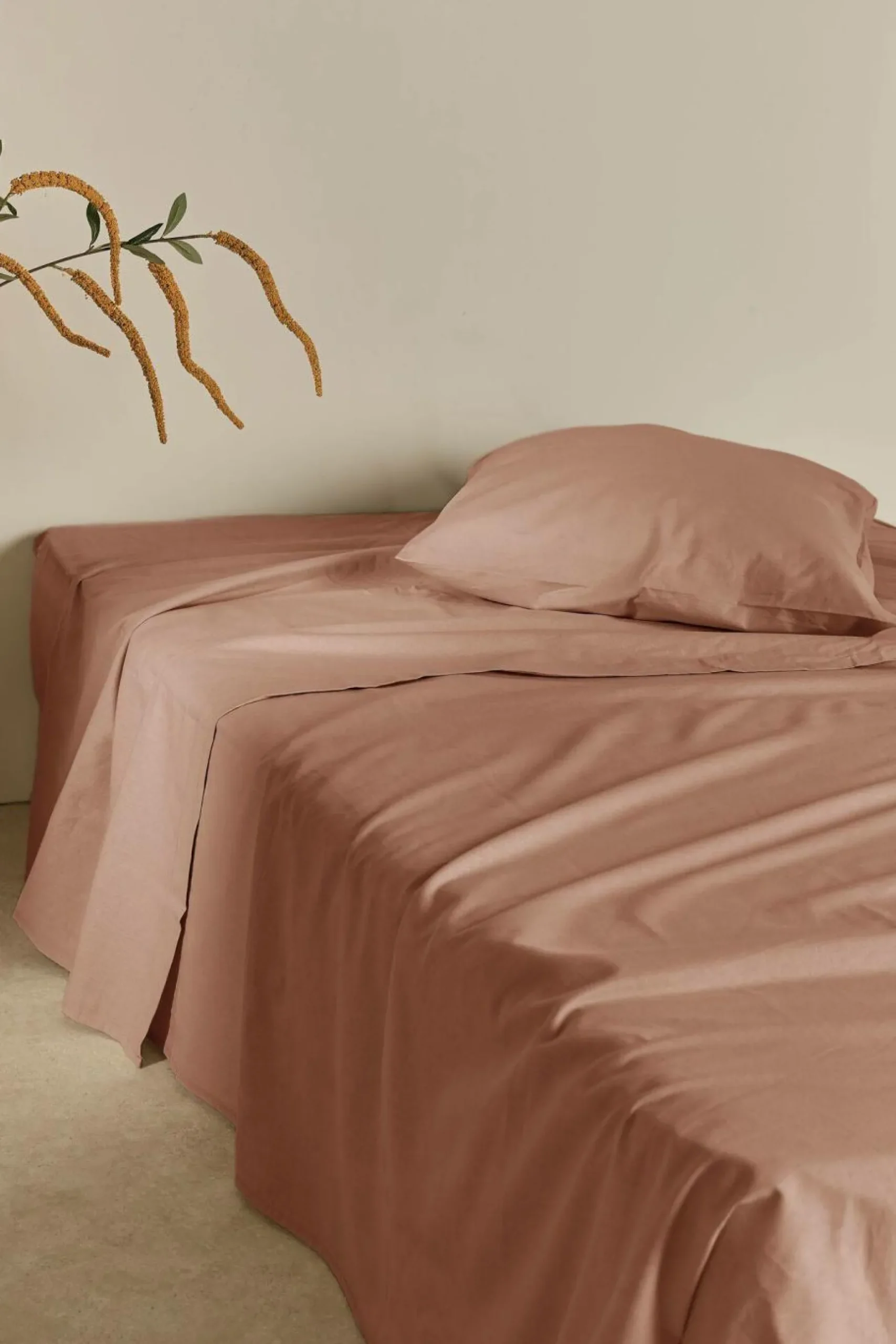 Draps>Camif Drap plat coton lin Valentine - - 240 x 300 cm Pêche de Vigne