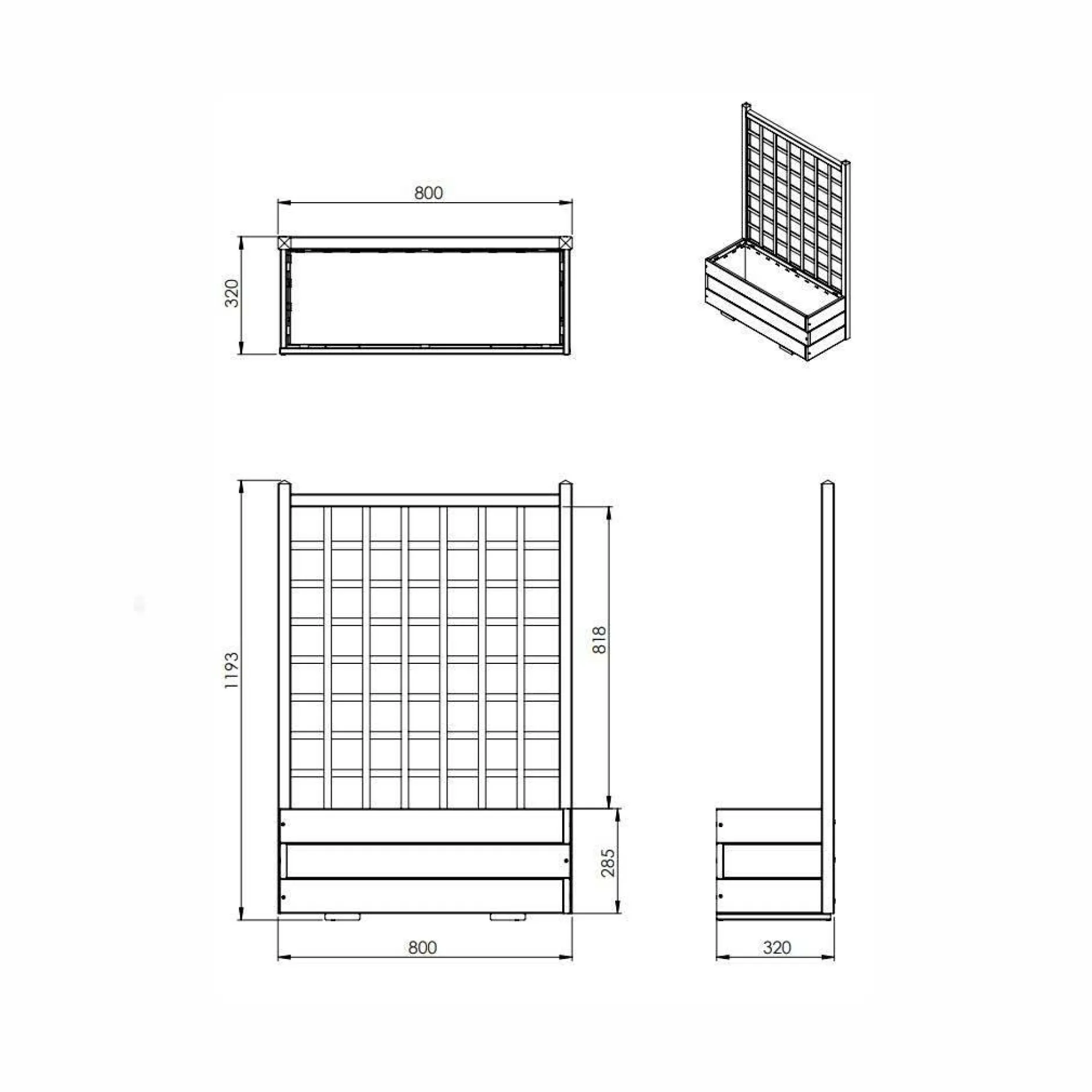 Pots Et Jardinières>Camif EKJU Jardinière avec Trellis en Bois Elsie