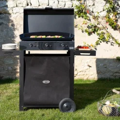 Ensembles Planchas Et Dessertes>Camif ENO Ensemble Plancha et Chariot Initial Gaz 65 en Acier Noir et Inox