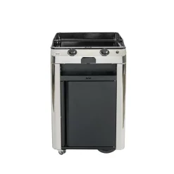 Ensembles Planchas Et Dessertes>Camif ENO Ensemble Plancha Fusion Gaz 60 et Chariot - Acier Gris/Inox