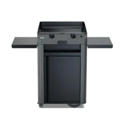 Ensembles Planchas Et Dessertes>Camif ENO Ensemble Plancha Fusion Gaz 60 et Chariot - Acier Gris
