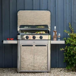 Ensembles Planchas Et Dessertes>Camif ENO Ensemble Plancha sign Gaz 80, Couvercle et Chariot - Inox