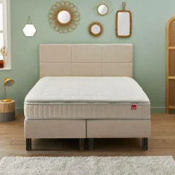 Ensembles Matelas Et Sommier>Camif EPEDA Ensemble 5 en 1 Boxspring Enchanteur - - 2 x 100 x 200 cm Lin